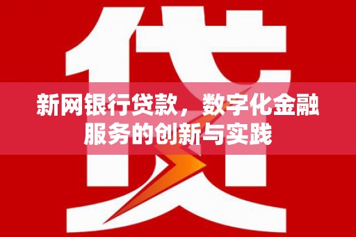 汉中新网银行贷款，数字化金融服务的创新与实践