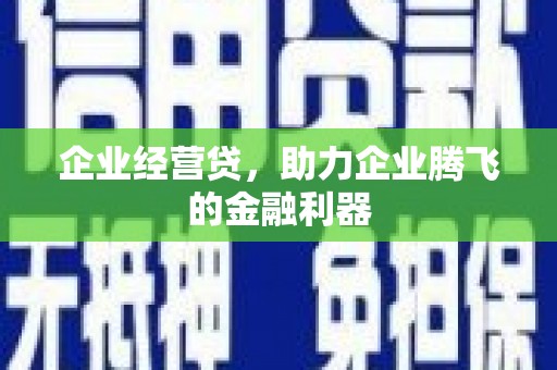 汉中企业经营贷，助力企业腾飞的金融利器