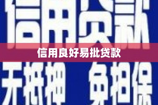 汉中信用良好易批贷款