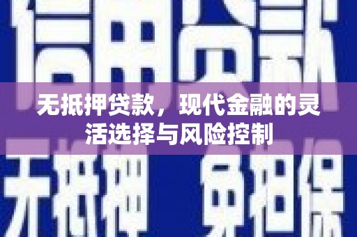 汉中无抵押贷款，现代金融的灵活选择与风险控制