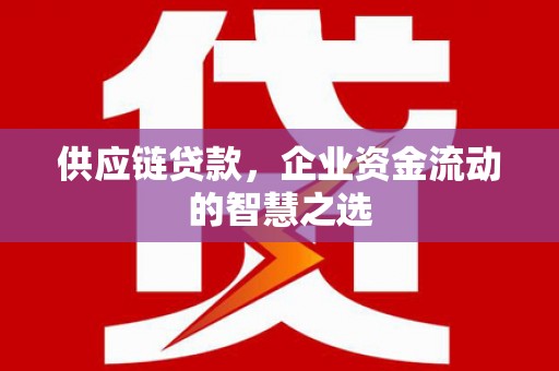 汉中供应链贷款，企业资金流动的智慧之选