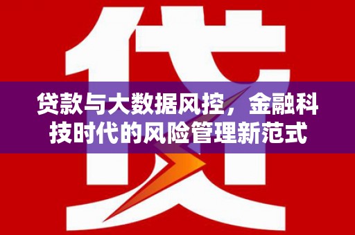 汉中贷款与大数据风控，金融科技时代的风险管理新范式