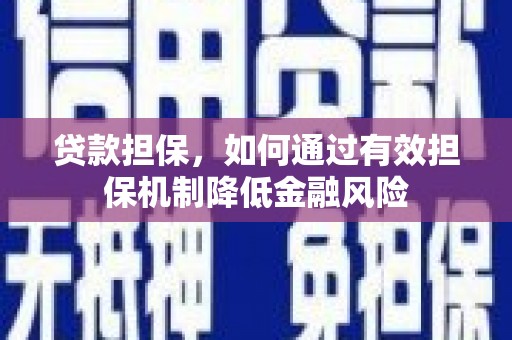 汉中贷款担保，如何通过有效担保机制降低金融风险