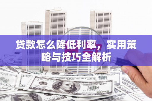 汉中贷款怎么降低利率，实用策略与技巧全解析