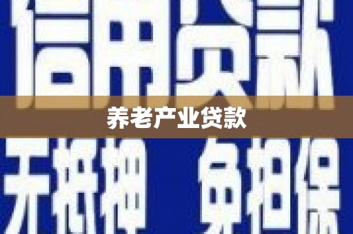 汉中养老产业贷款