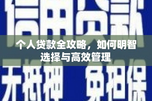 汉中个人贷款全攻略，如何明智选择与高效管理