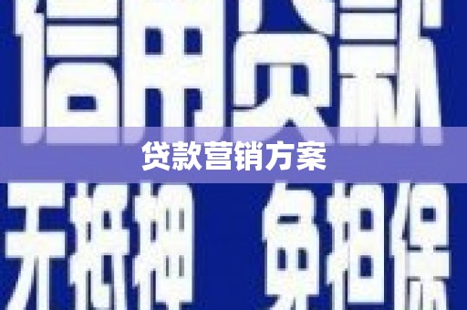 汉中贷款营销方案
